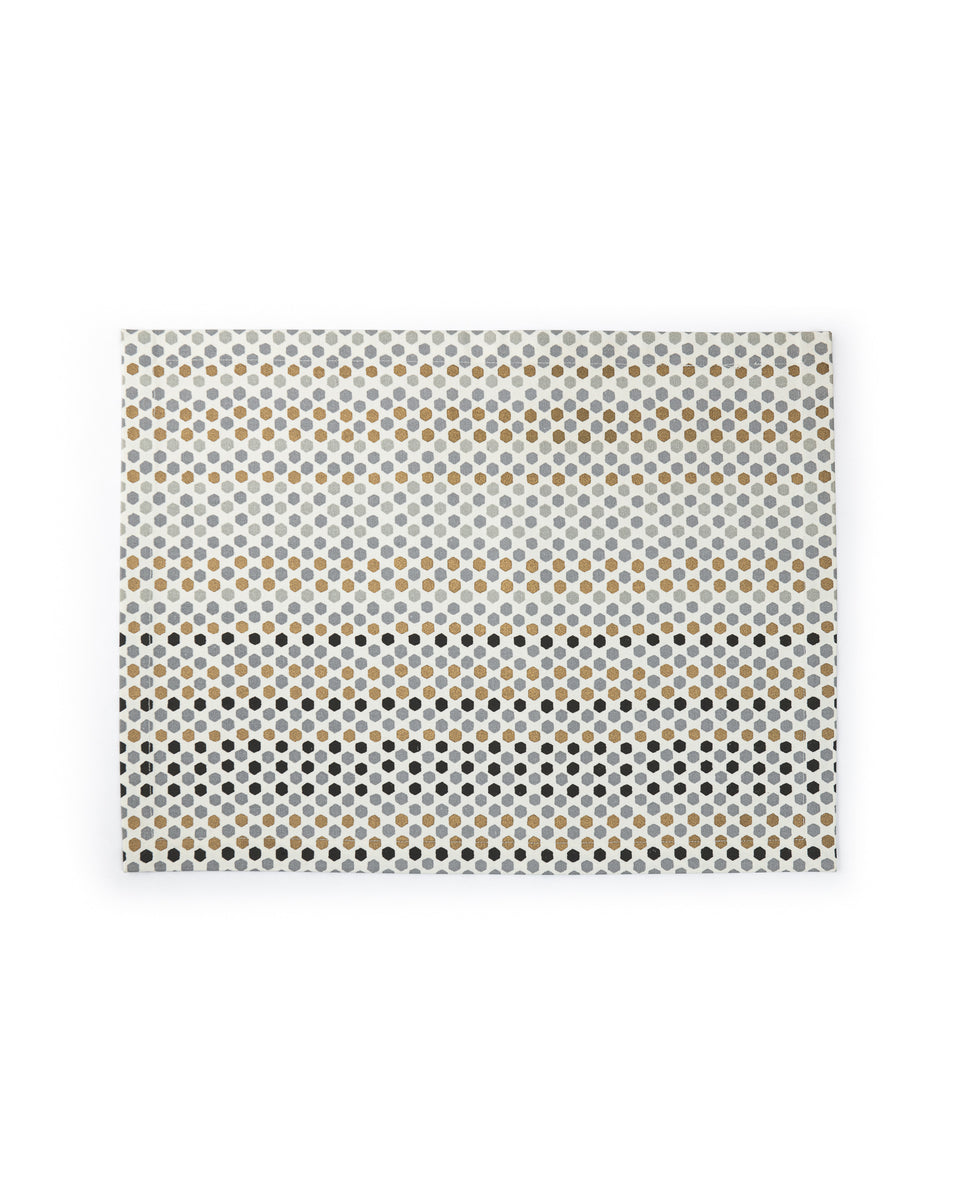 Natural Grey Gold Sequin Placemat Rasa Jaipur