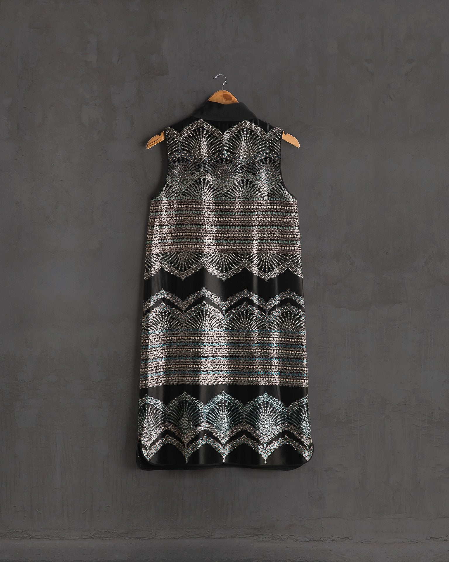 Black Grey Diana Sapphire Mashru Ameera Dress